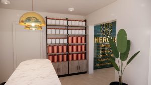 Hercus Healing, Cannabis & Healing Centre – Dispensary shelving - Dandy Lion Interior Experiences