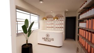 Hercus Healing, Cannabis & Healing Centre – Dispensary white option 1 different option - Dandy Lion Interior Experiences